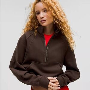 Women's lululemon Scuba Oversized Brown Half-Zip Sweatshirt
